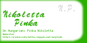 nikoletta pinka business card